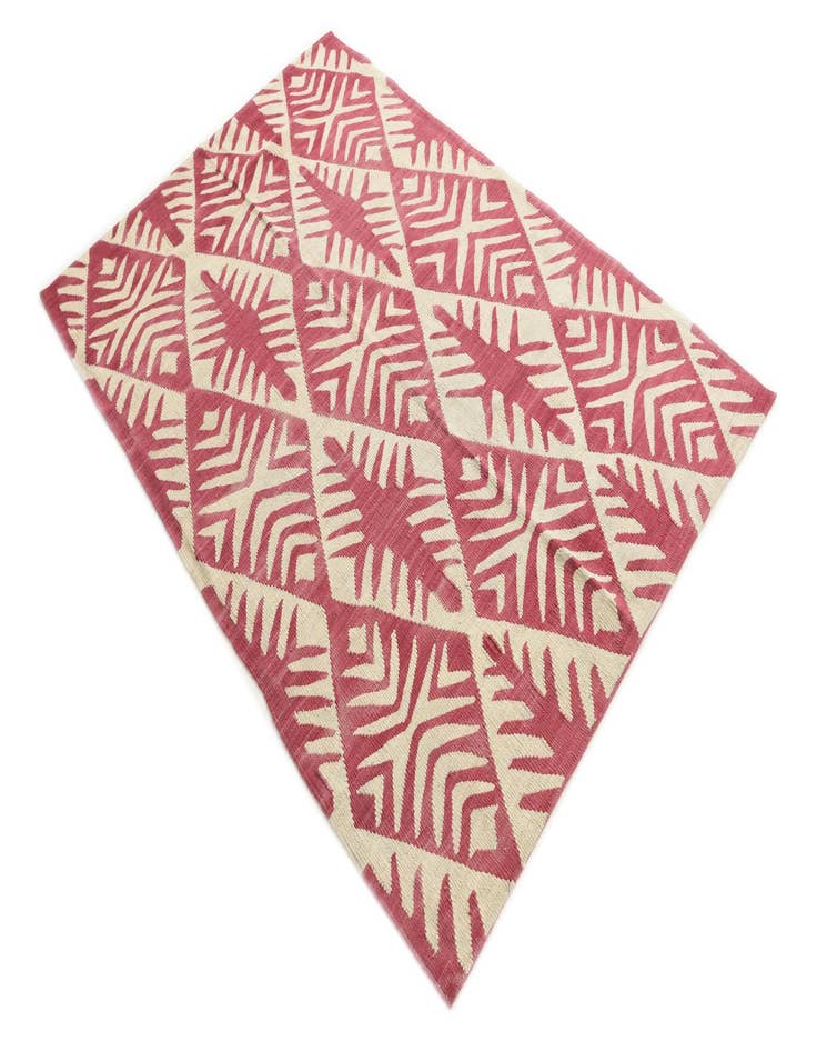 Detail image of  4' 5 x 6' 5  Hand Woven Kilim Modern Wool Rug