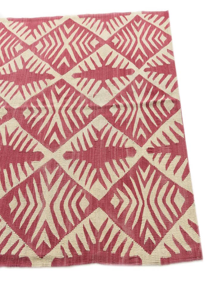 Detail image of  4' 5 x 6' 5  Hand Woven Kilim Modern Wool Rug