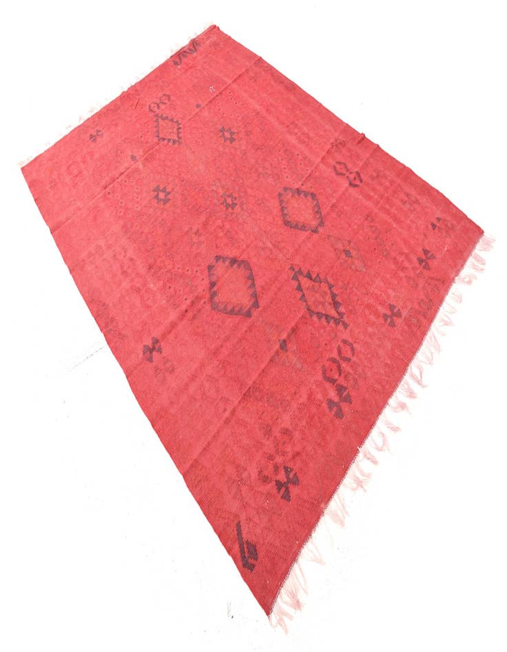 Detail image of  5' 7 x 8'  Hand Woven Kilim Modern Wool Rug