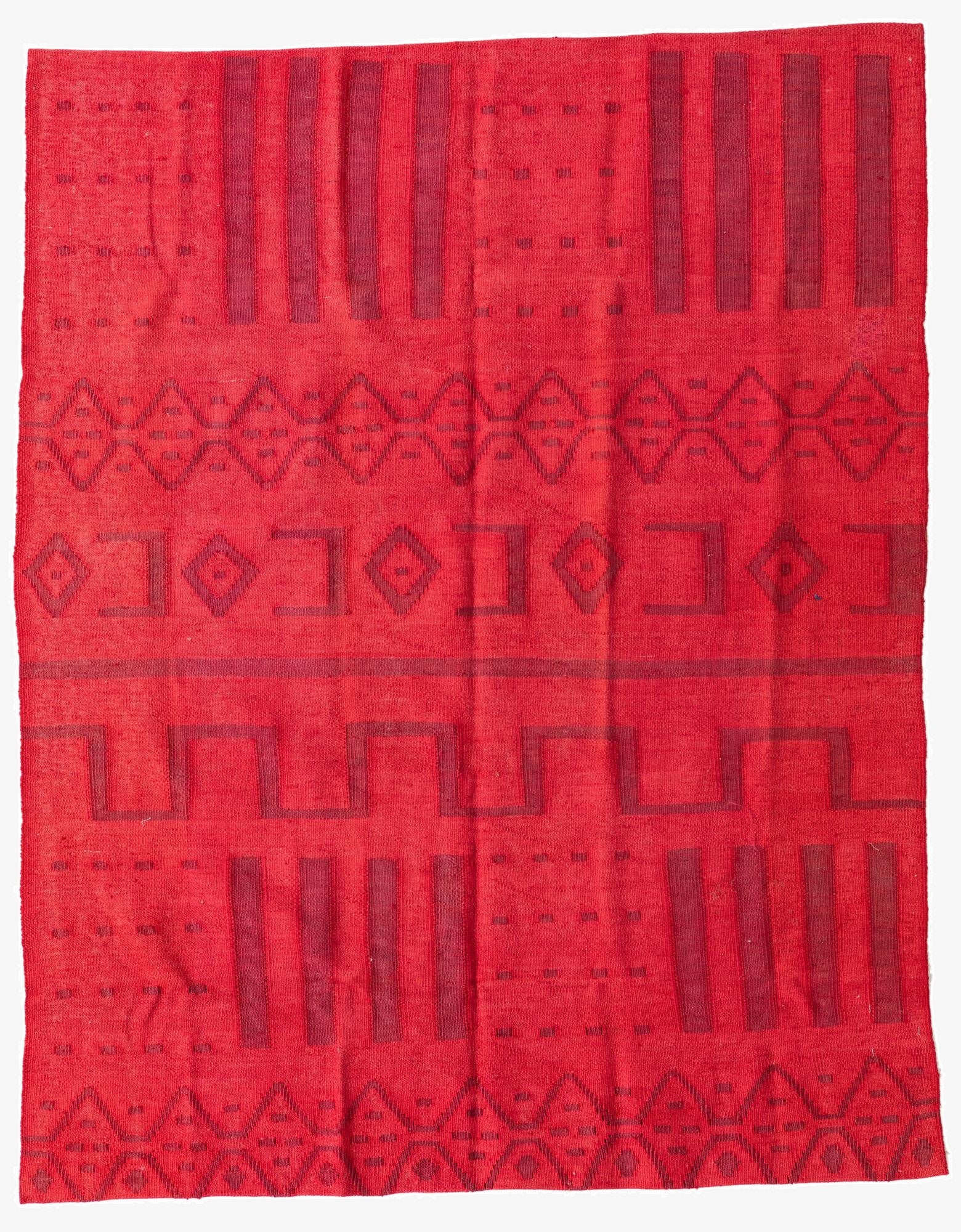  4' 10 x 6' 2  Hand Woven Kilim Modern Wool Rug