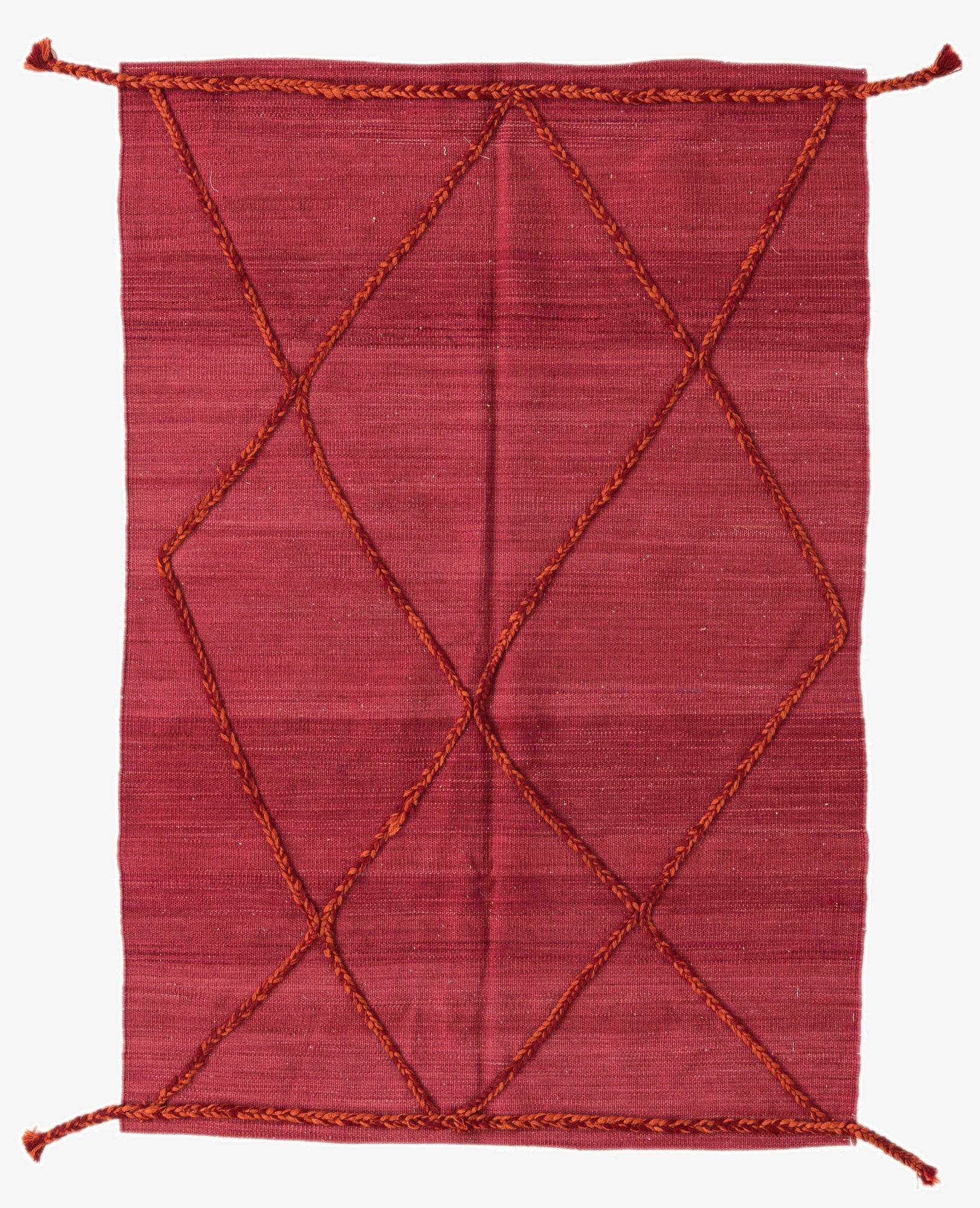  3' 4 x 4' 11  Hand Woven Kilim Modern Wool Rug