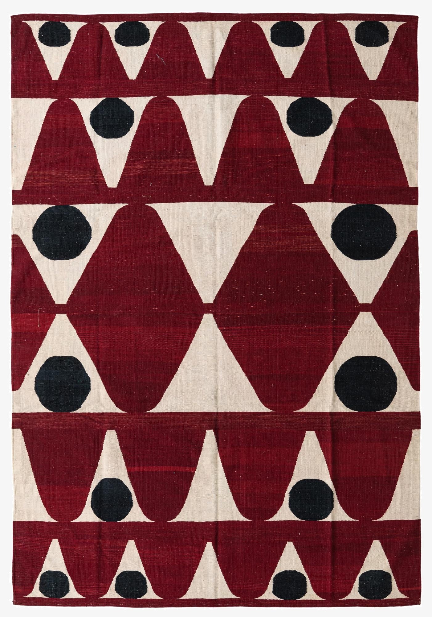  6' 7 x 9' 8  Hand Woven Kilim Modern Wool Rug