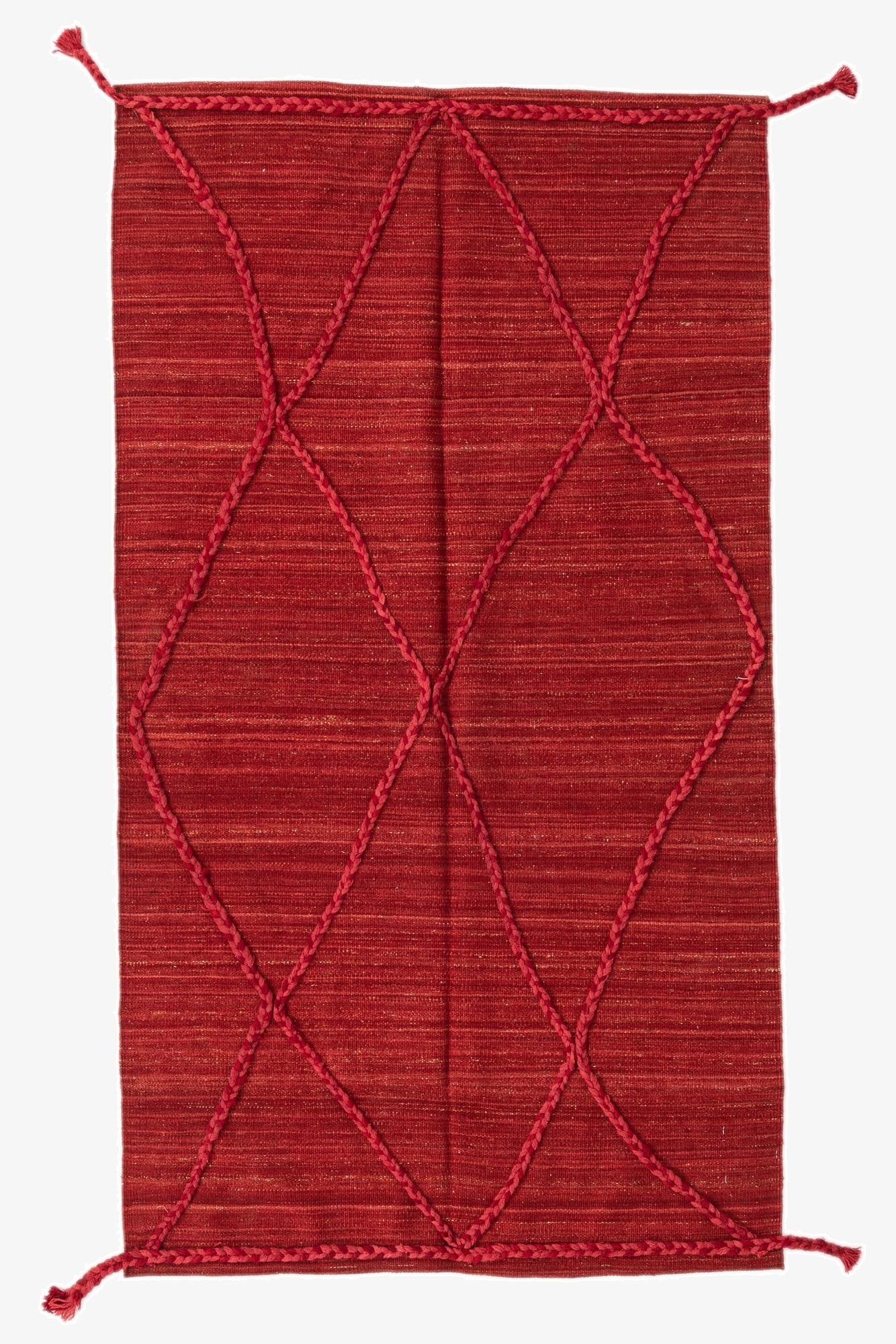  3' 4 x 5' 11  Hand Woven Kilim Modern Wool Rug