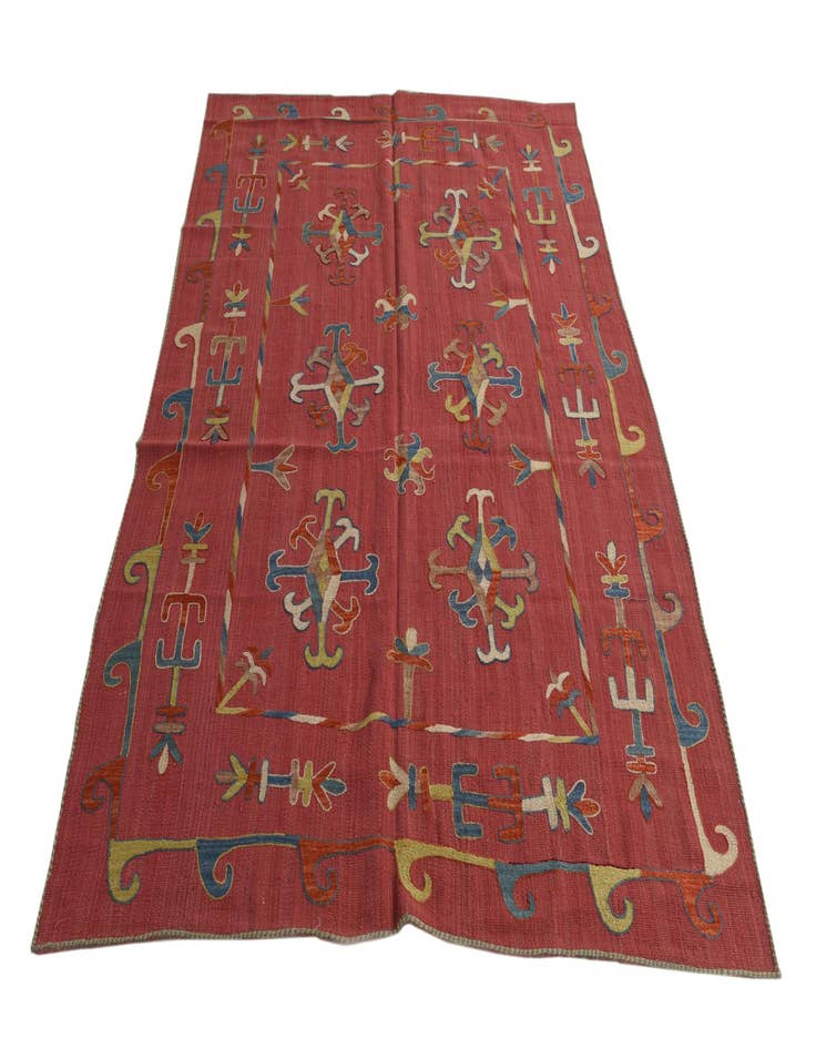 Detail image of  5' 5 x 7' 4  Hand Woven Kilim Suzani Wool Rug