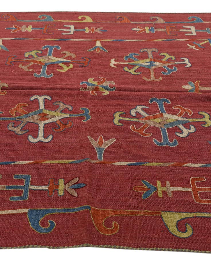 Detail image of  5' 5 x 7' 4  Hand Woven Kilim Suzani Wool Rug