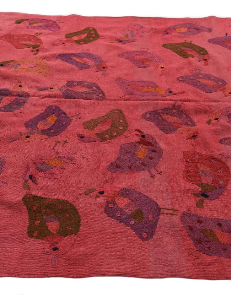 Detail image of  5' 6 x 7' 6  Hand Woven Kilim Suzani Wool Rug