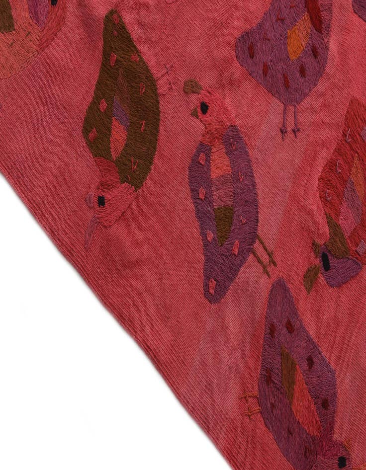 Detail image of  5' 6 x 7' 6  Hand Woven Kilim Suzani Wool Rug