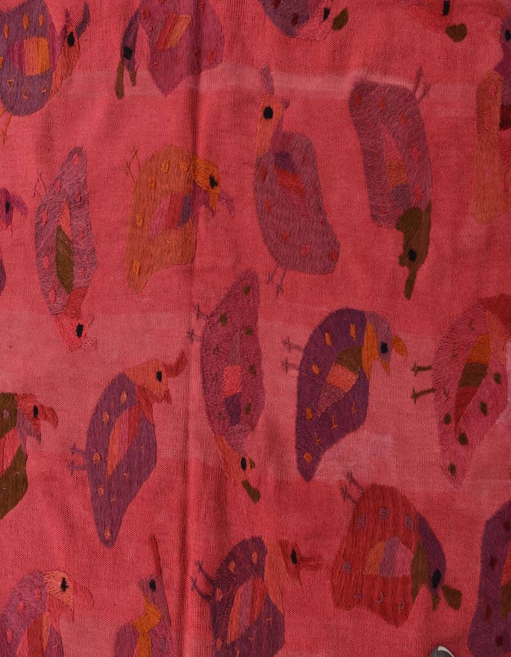 Detail image of  5' 6 x 7' 6  Hand Woven Kilim Suzani Wool Rug