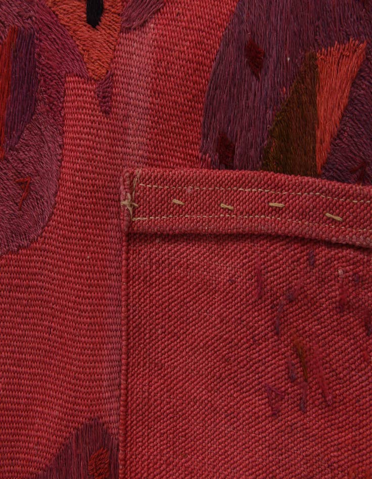 Detail image of  5' 6 x 7' 6  Hand Woven Kilim Suzani Wool Rug