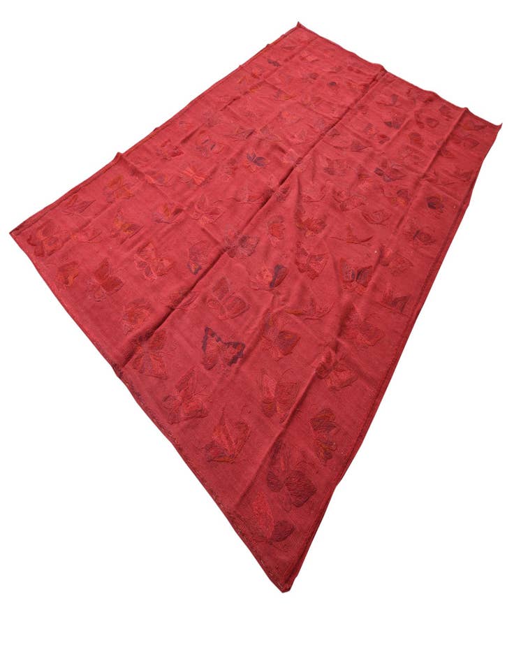 Detail image of  6' 3 x 9' 3  Hand Woven Kilim Suzani Wool Rug