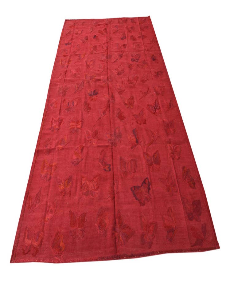 Detail image of  6' 3 x 9' 3  Hand Woven Kilim Suzani Wool Rug