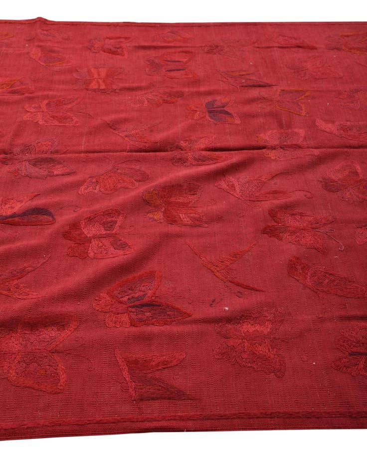 Detail image of  6' 3 x 9' 3  Hand Woven Kilim Suzani Wool Rug