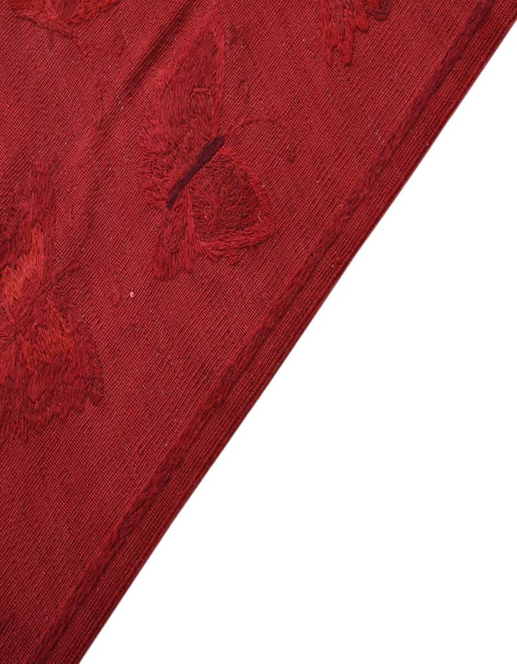 Detail image of  6' 3 x 9' 3  Hand Woven Kilim Suzani Wool Rug