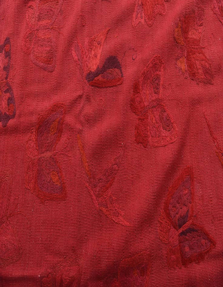 Detail image of  6' 3 x 9' 3  Hand Woven Kilim Suzani Wool Rug