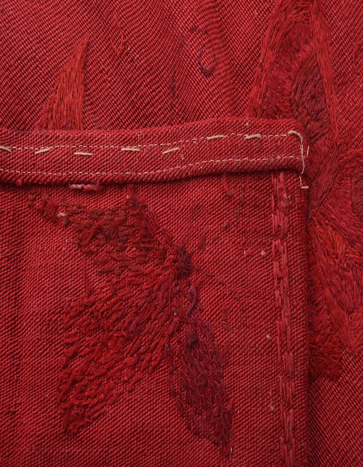 Detail image of  6' 3 x 9' 3  Hand Woven Kilim Suzani Wool Rug