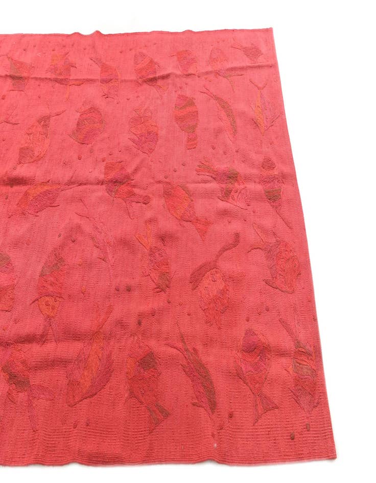 Detail image of  4' 10 x 6' 2  Hand Woven Kilim Suzani Wool Rug