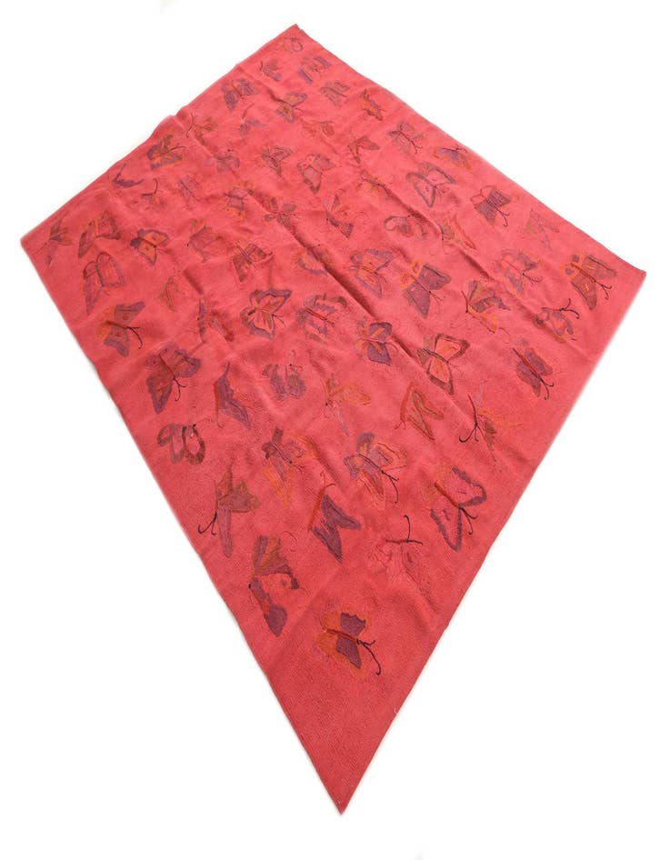 Detail image of  6' x 7' 6  Hand Woven Kilim Suzani Wool Rug