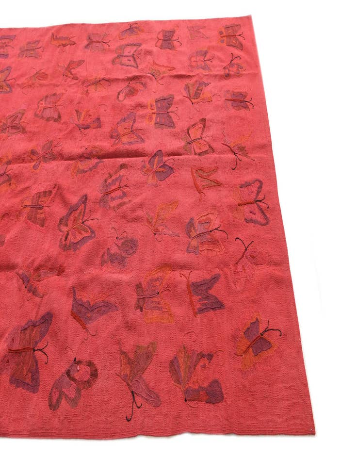 Detail image of  6' x 7' 6  Hand Woven Kilim Suzani Wool Rug