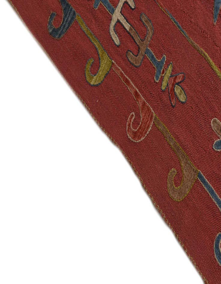 Detail image of  6' 3 x 7' 4  Hand Woven Kilim Suzani Wool Rug