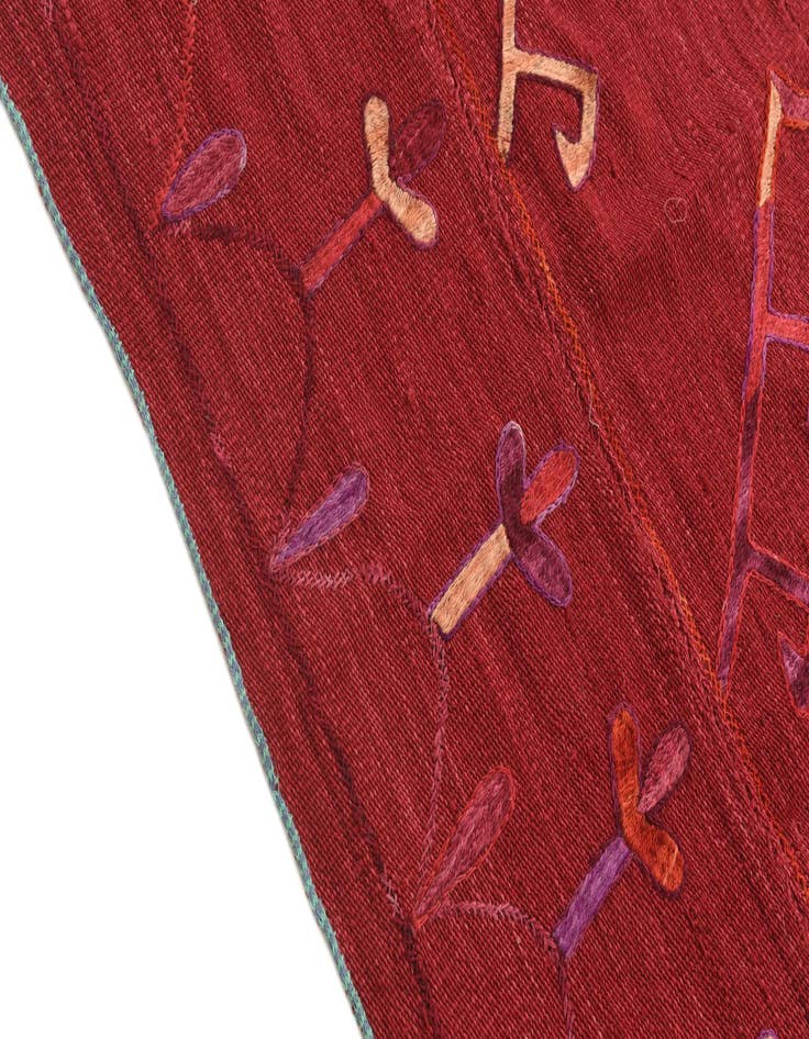 Detail image of  5' 7 x 7' 2  Hand Woven Kilim Suzani Wool Rug