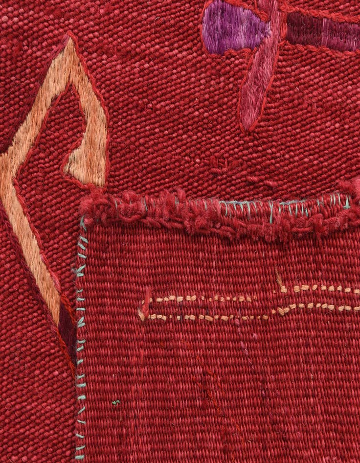 Detail image of  5' 7 x 7' 2  Hand Woven Kilim Suzani Wool Rug