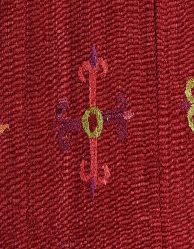 Detail image of  4' 4 x 5' 1  Hand Woven Kilim Suzani Wool Rug