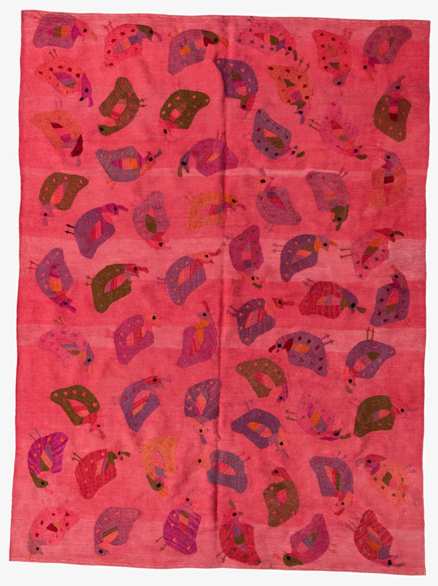  5' 6 x 7' 6  Hand Woven Kilim Suzani Wool Rug