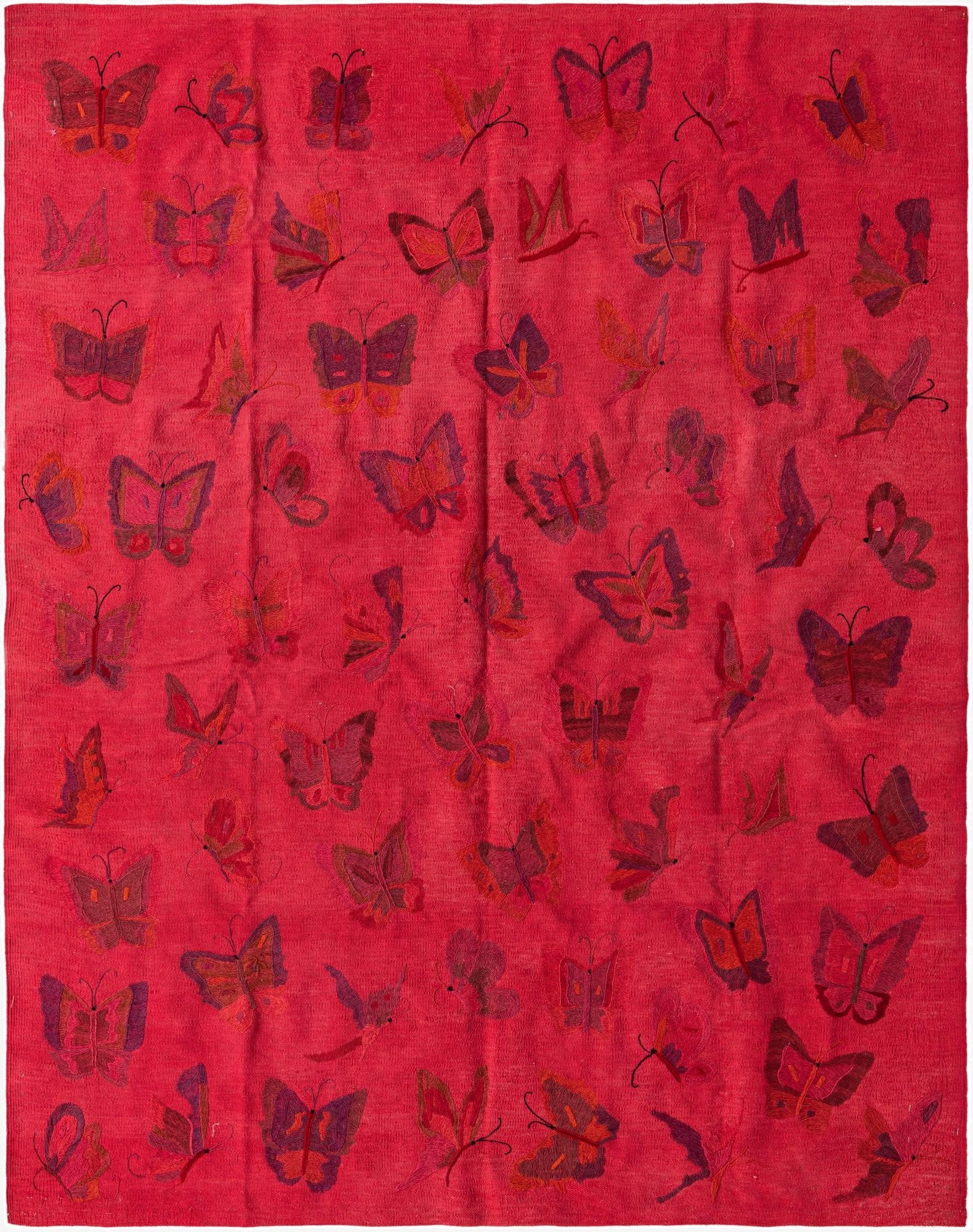  6' x 7' 6  Hand Woven Kilim Suzani Wool Rug