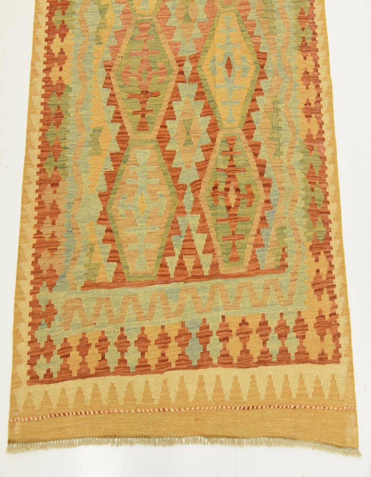 Detail image of  3' 11 x 6' 2  Hand Woven Kilim Waziri Wool Rug