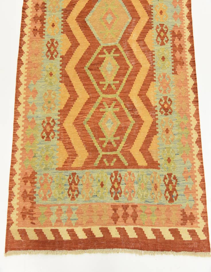 Detail image of  4' 1 x 5' 10  Hand Woven Kilim Waziri Wool Rug