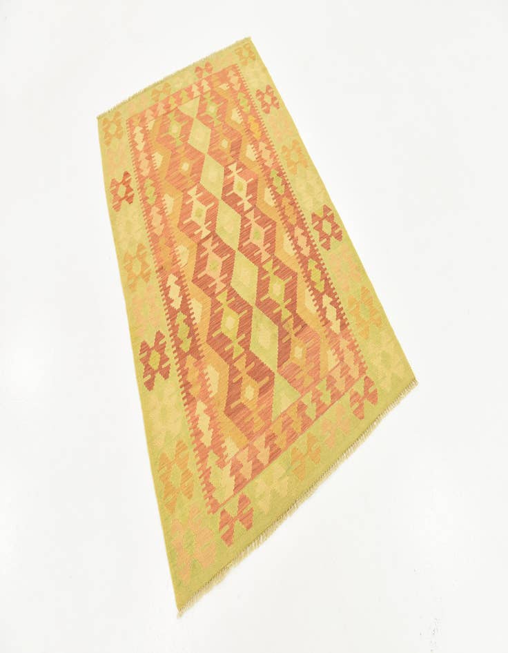 Detail image of  3' 3 x 5'  Hand Woven Kilim Waziri Wool Rug