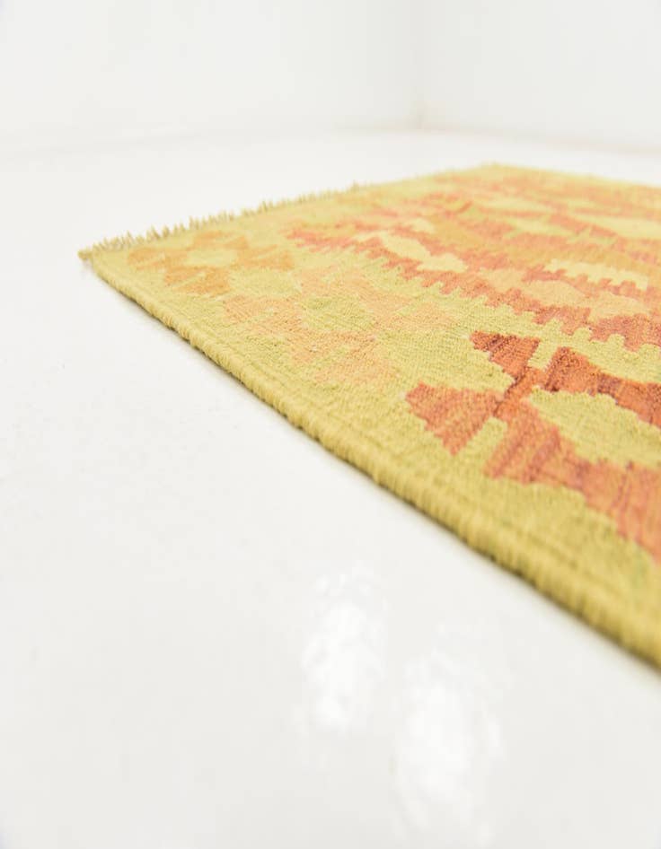 Detail image of  3' 3 x 5'  Hand Woven Kilim Waziri Wool Rug