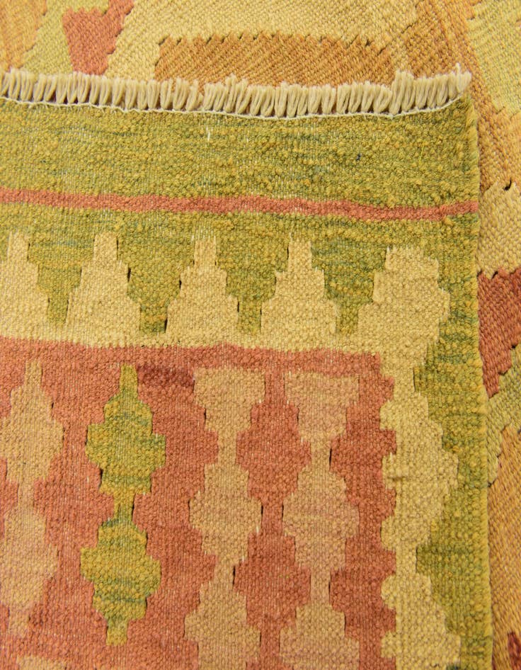 Detail image of  3' 2 x 5'  Hand Woven Kilim Waziri Wool Rug