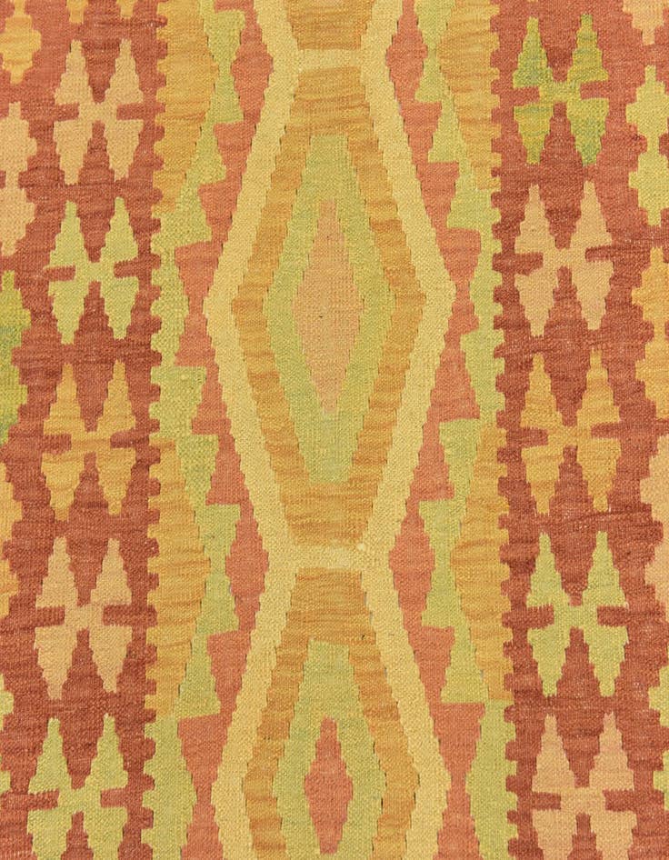 Detail image of  3' 2 x 5'  Hand Woven Kilim Waziri Wool Rug