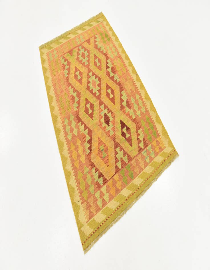 Detail image of  3' 3 x 4' 10  Hand Woven Kilim Waziri Wool Rug