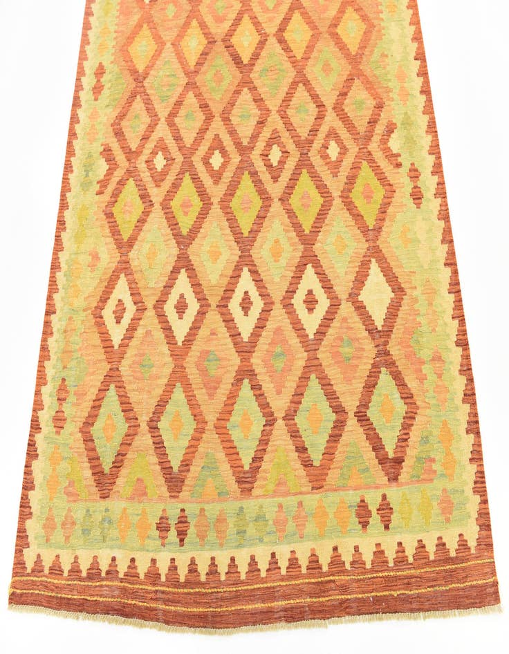 Detail image of  4' 10 x 6' 7  Hand Woven Kilim Waziri Wool Rug