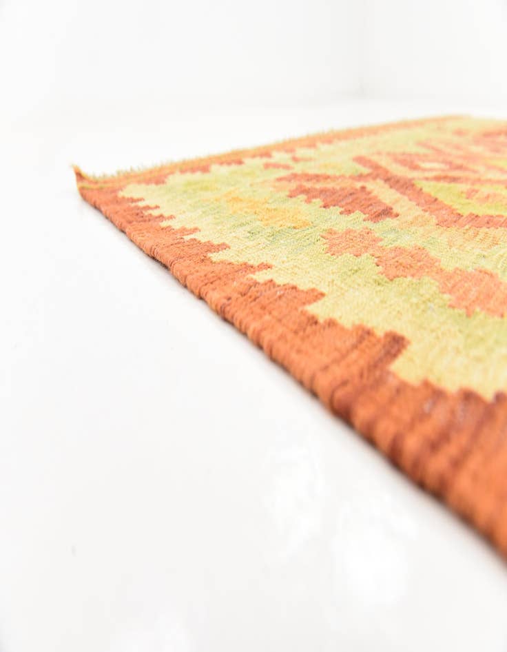 Detail image of  4' 10 x 6' 7  Hand Woven Kilim Waziri Wool Rug