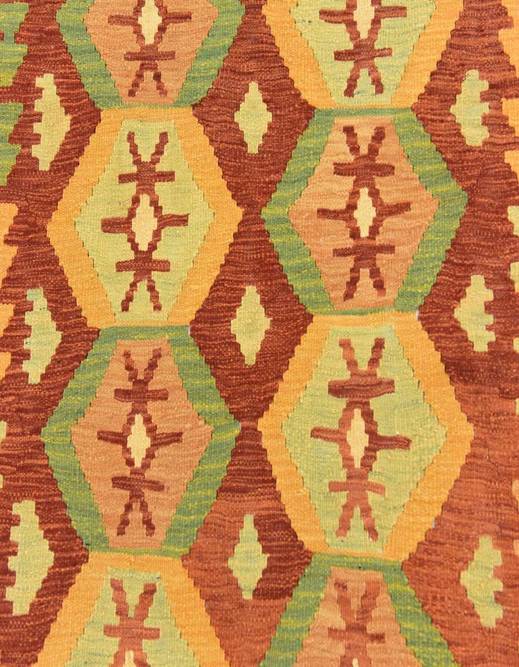 Detail image of 4' 9 x 6' 5 Hand Woven Kilim Waziri Wool Rug