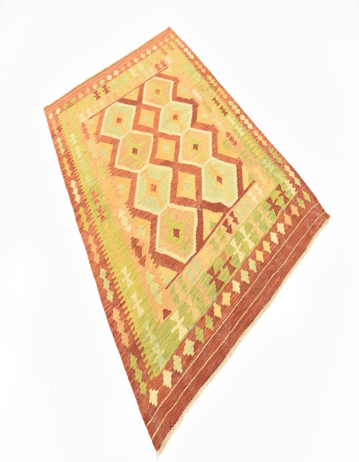 Detail image of  5' x 6' 7  Hand Woven Kilim Waziri Wool Rug