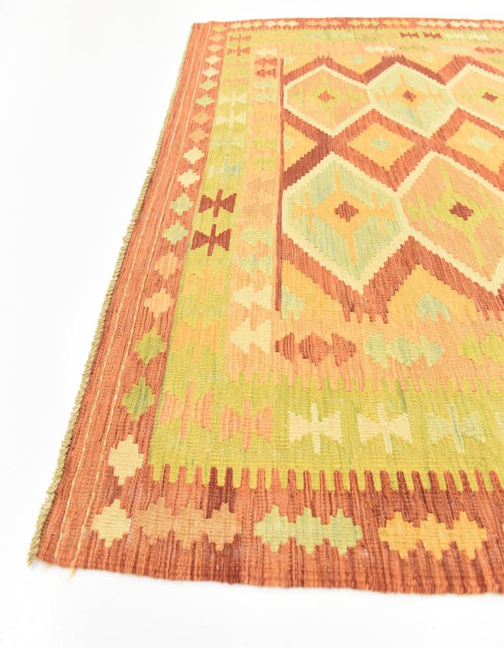 Detail image of  5' x 6' 7  Hand Woven Kilim Waziri Wool Rug