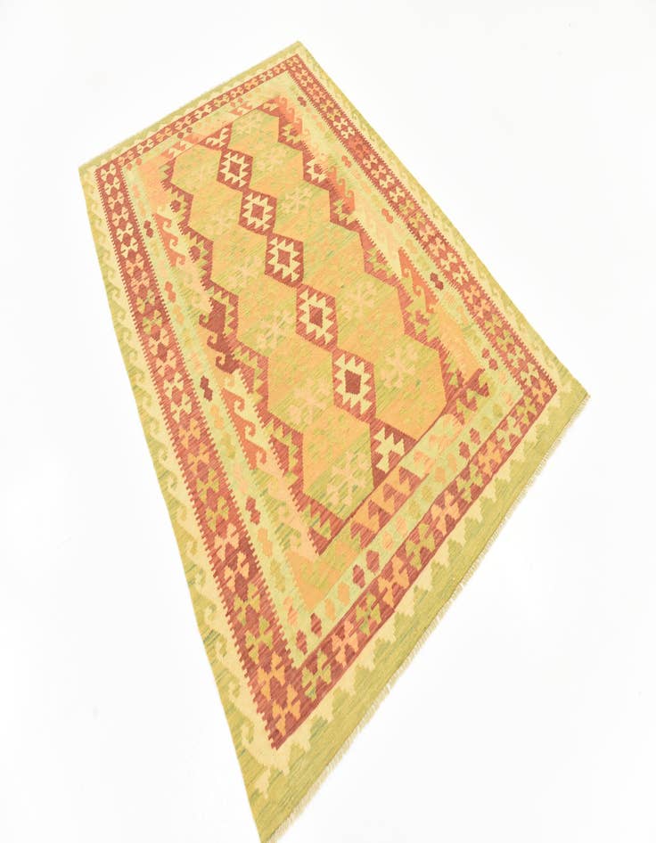 Detail image of  4' 8 x 6' 10  Hand Woven Kilim Waziri Wool Rug