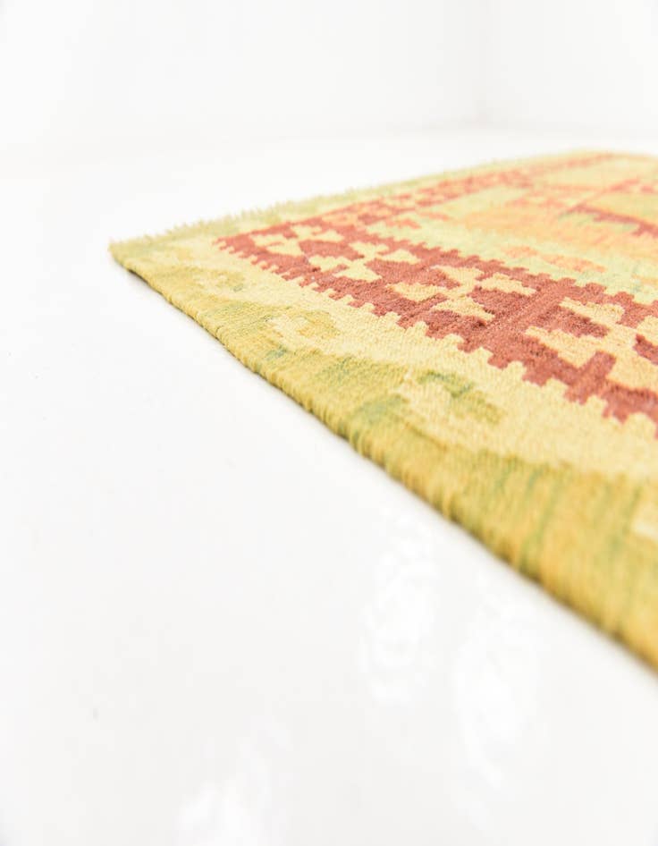 Detail image of  4' 8 x 6' 10  Hand Woven Kilim Waziri Wool Rug