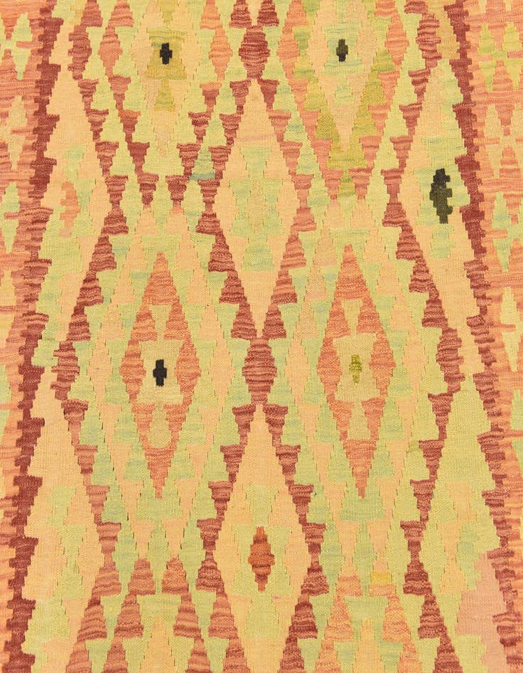Detail image of  4' 3 x 6' 3  Hand Woven Kilim Waziri Wool Rug