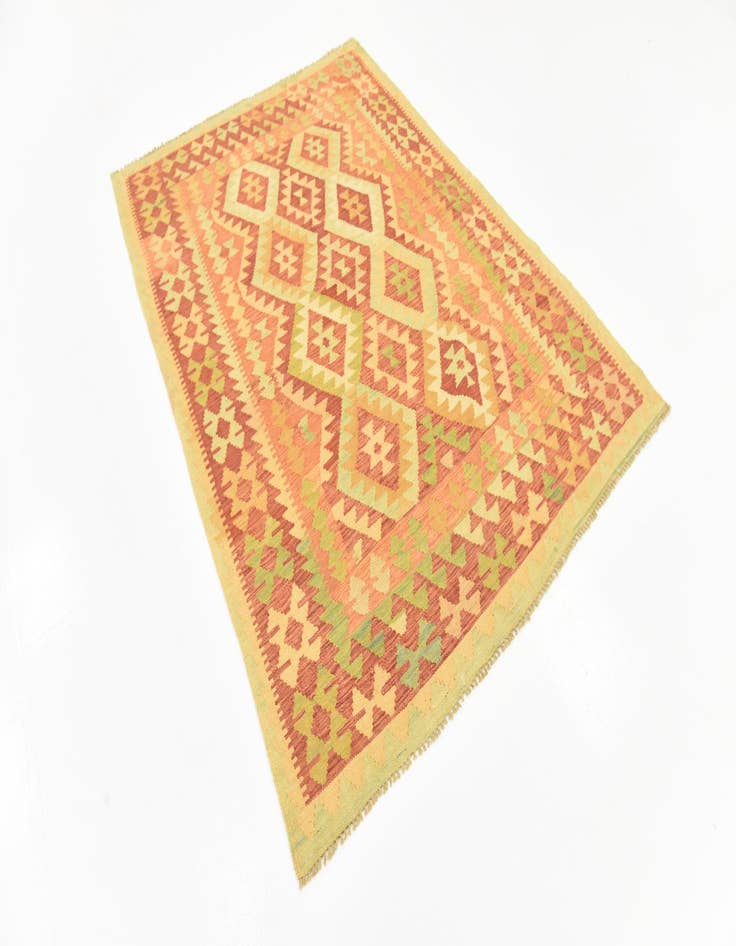 Detail image of  4' 9 x 6' 10  Hand Woven Kilim Waziri Wool Rug