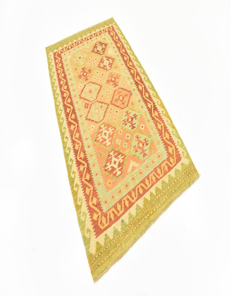 Detail image of  3' 7 x 6' 2  Hand Woven Kilim Waziri Wool Rug