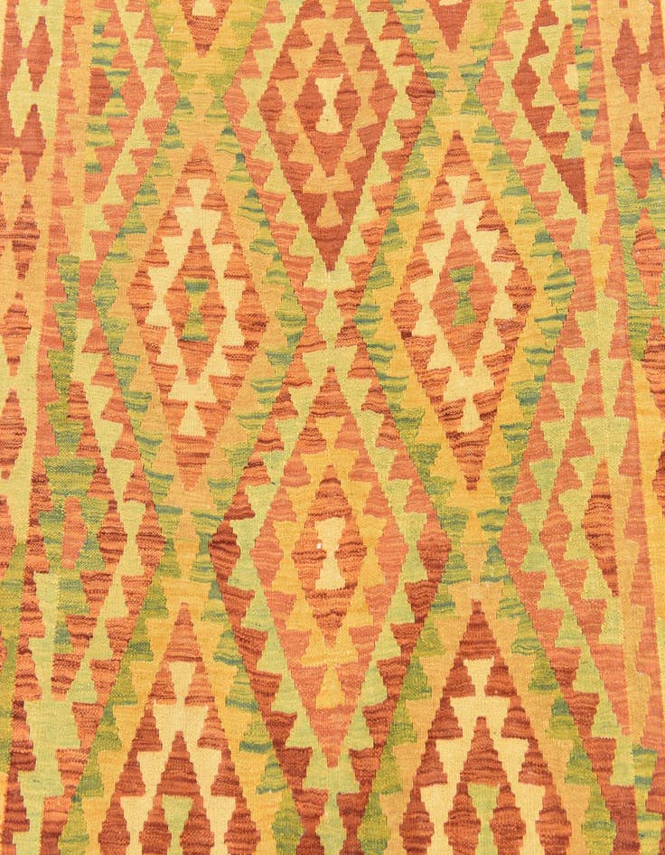 Detail image of  4' 3 x 5' 9  Hand Woven Kilim Waziri Wool Rug