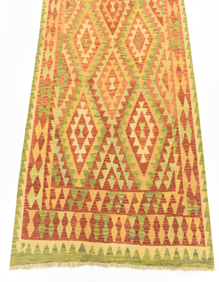 Detail image of  4' 3 x 5' 9  Hand Woven Kilim Waziri Wool Rug