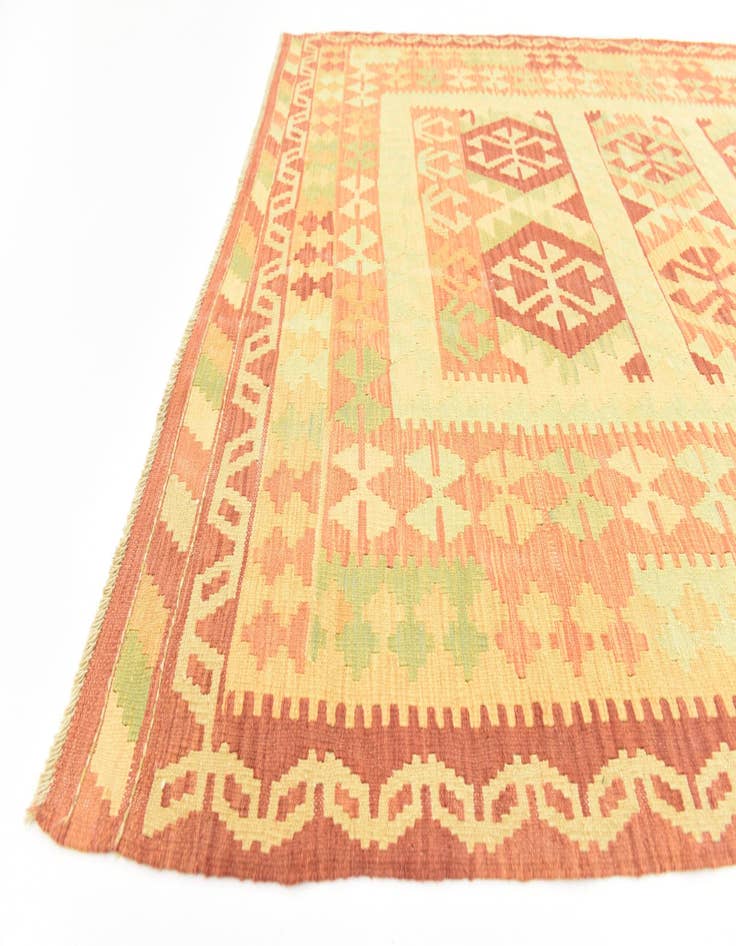 Detail image of  4' 10 x 6' 8  Hand Woven Kilim Waziri Wool Rug