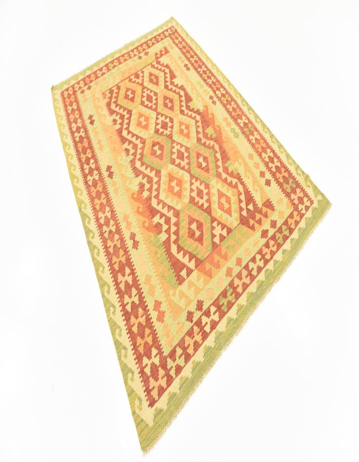 Detail image of 4' 8 x 6' 6 Hand Woven Kilim Waziri Wool Rug