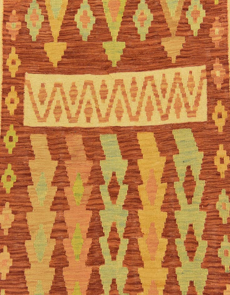 Detail image of  3' 2 x 5'  Hand Woven Kilim Waziri Wool Rug